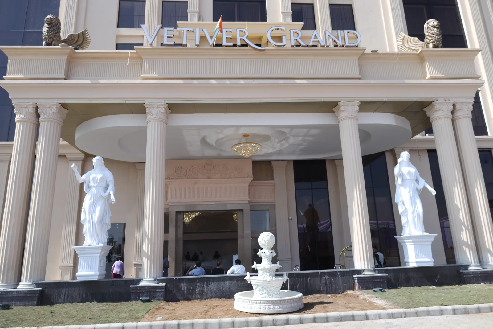 The entrance facade of Vetiver Grand, Jabalpur, a comfortable base to return to after a day exploring central Madhya Pradesh.